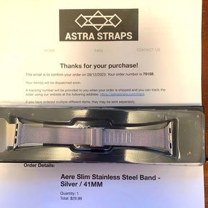 New in box. Wirecutter top pick, Slim Stainless Steel Apple Watch Band (41 mm)